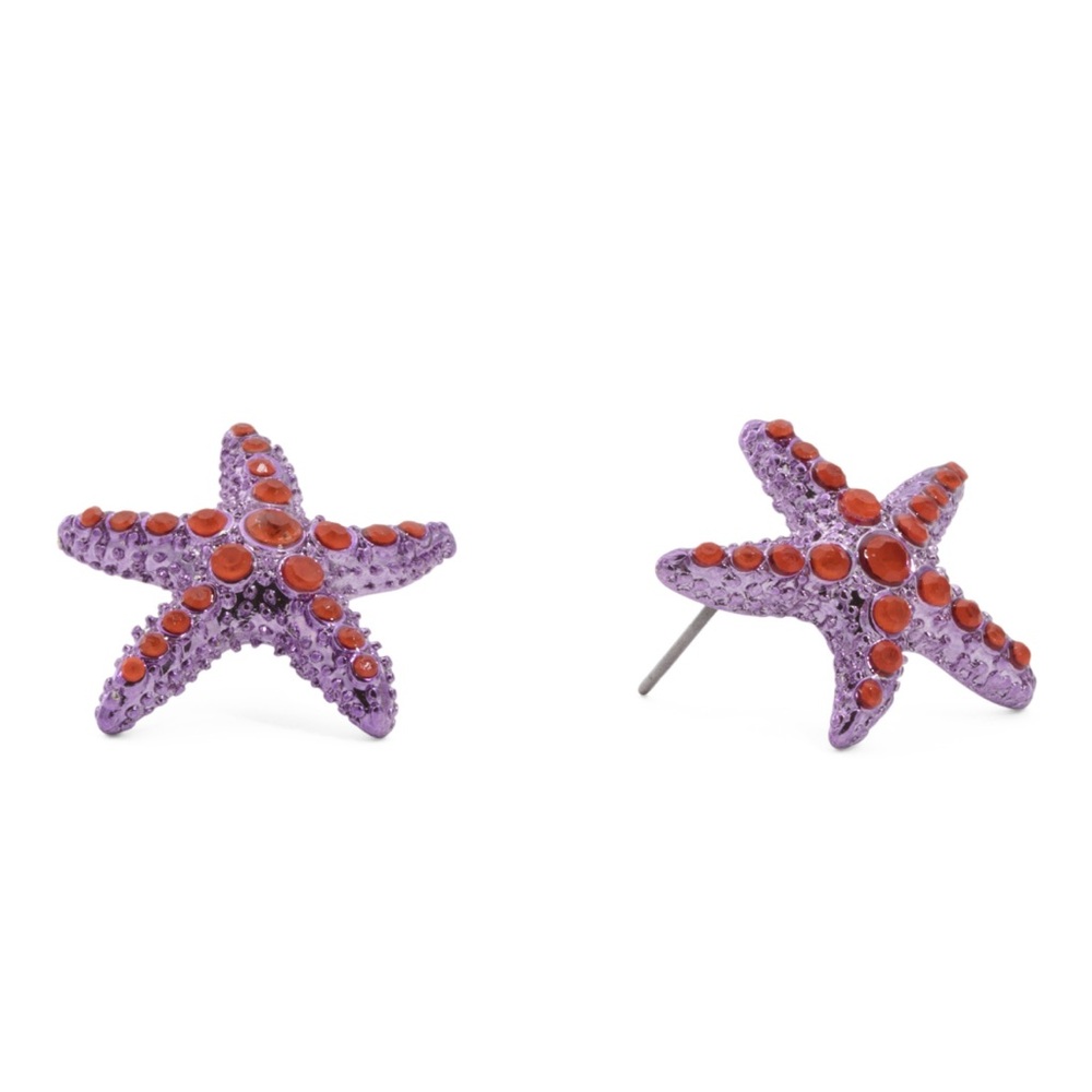 Betsey Johnson Purple Starfish Earrings